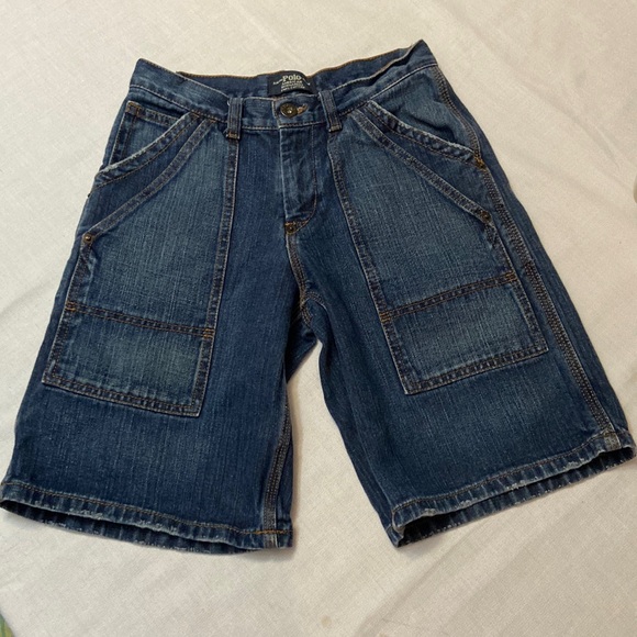 POLO Ralph Lauren Boys Dungaree Denim Shorts- Double Front Pockets - Size 10 - Picture 1 of 12